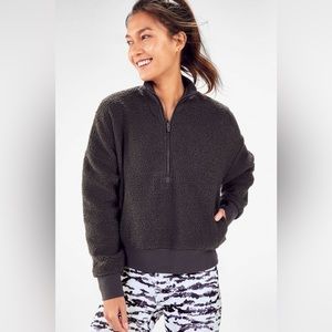Fabletics Black Sherpa Dream Polar Fleece Pullover
